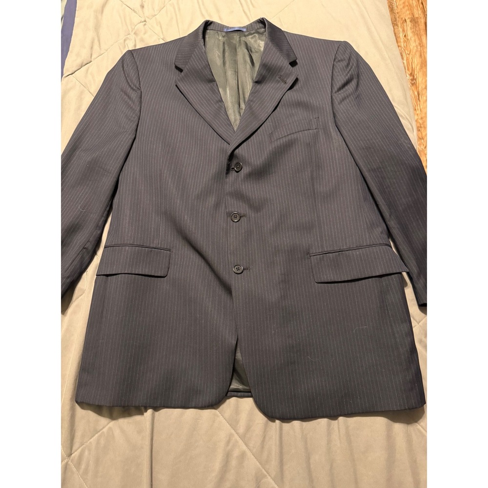 Daniel Cremieux Loro Piana Pinstripe Blazer Blue 3 Button Suit Jacket Mens 46R